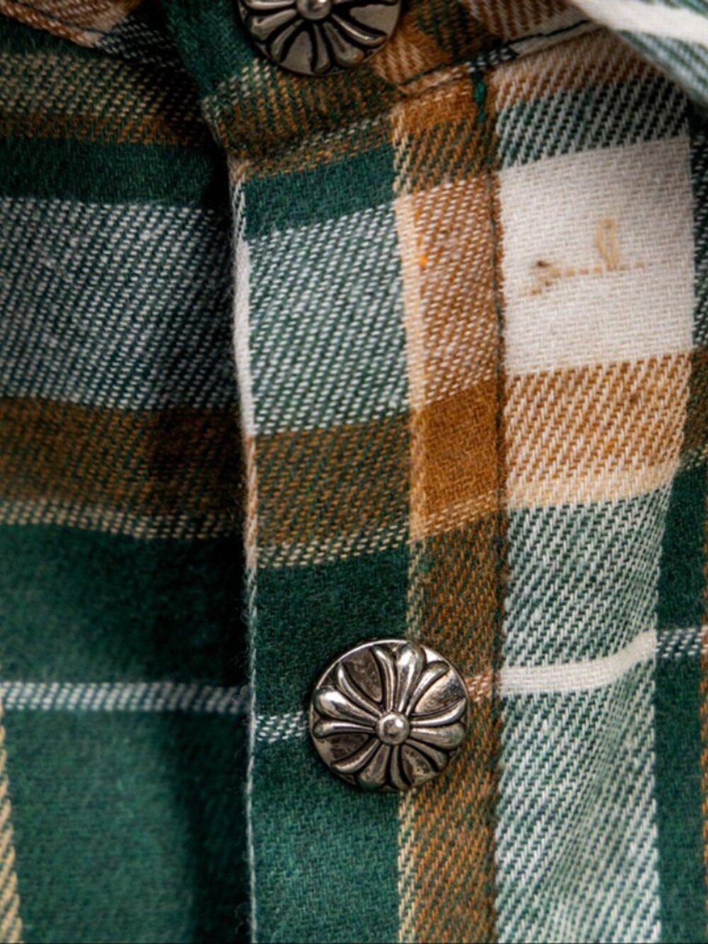 Chrome Hearts Plaid Padded Shirt Jacket In Green - Picture 5 of 9
